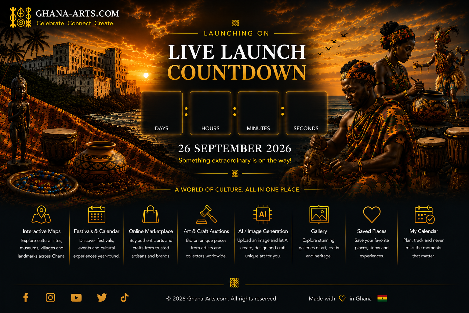 Ghana-Arts.com live launch countdown